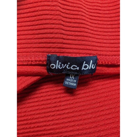 Olivia Blu Pencil Modest Skirt Size 1X Stretch Red - Picture 3 of 4